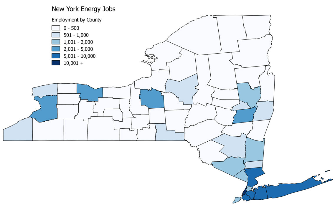 Clean Energy County Employment Map